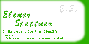 elemer stettner business card